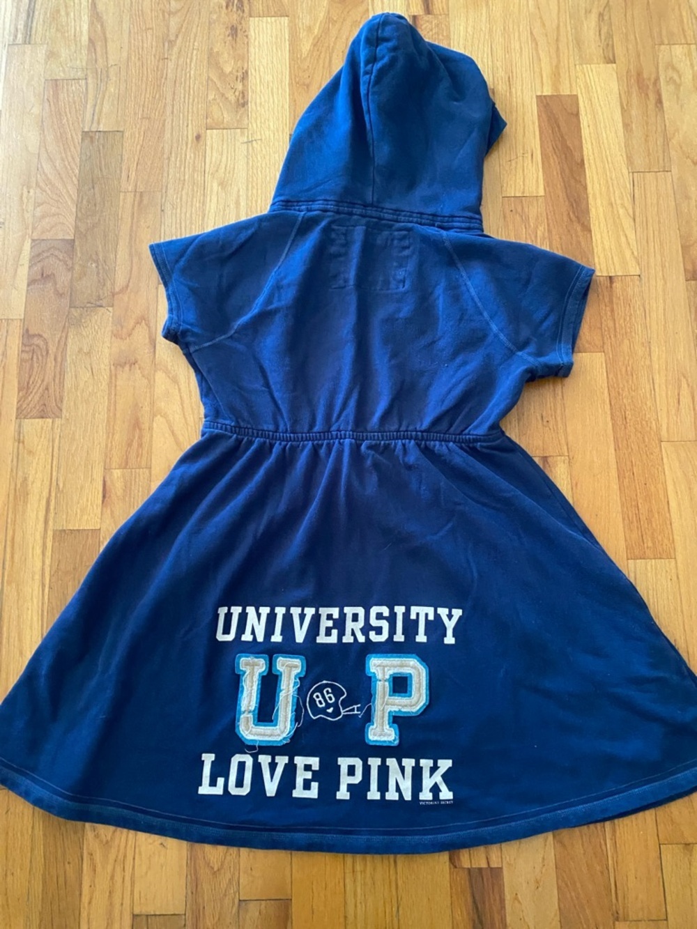 PINK Y2K Blue Hooded Dress - Picture 4 of 7